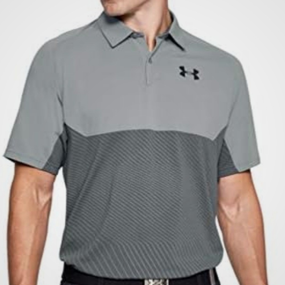 Under Armour Men's Tour Tips Blocked Golf Polo‎ Gray XL
